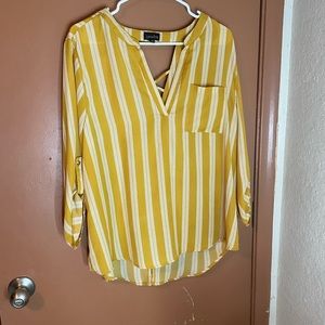 Stripped Mustard Blouse